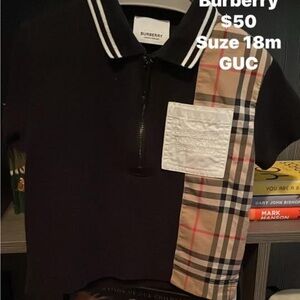 Burberry Kids Polo with Black and Beige Check